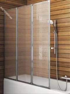 Vaňová zástena trojdielna Kfa 120 x 139 cm, mliečna